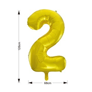 Fóliový balón číslo 2 zlatý