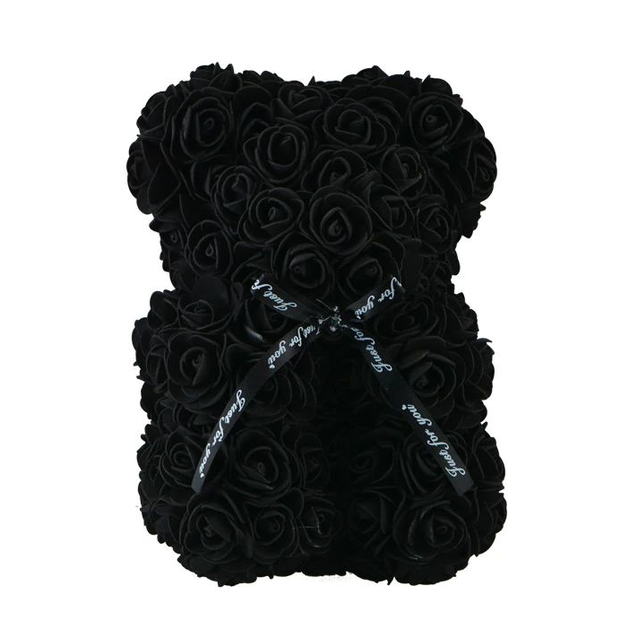 Medvedík z penových ruží malý čierny