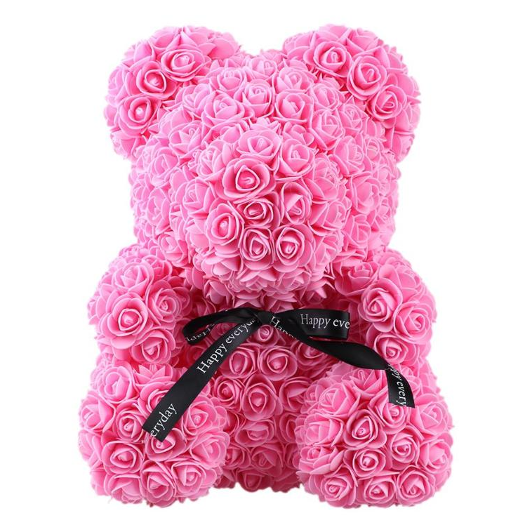 Medvedík z penových ruží malý ružový