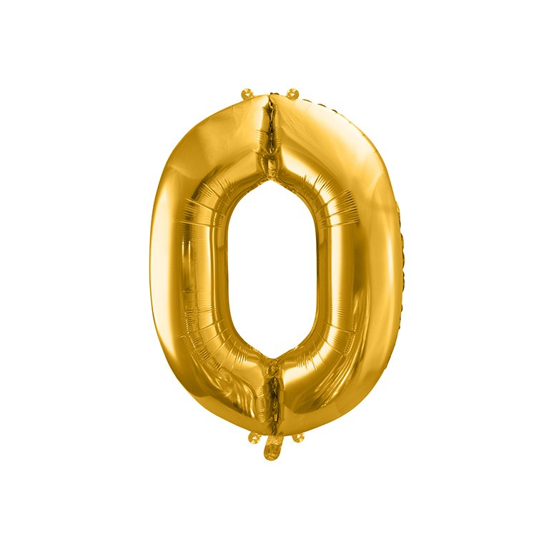 Fóliový balón číslo 0 zlatý