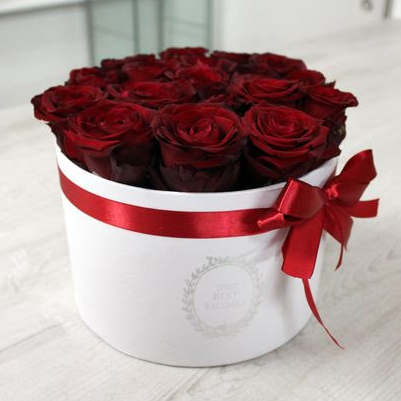 Box ruží Best Wishes biely