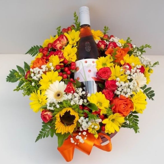 Kvetinový box s vínom Zeliska - mix