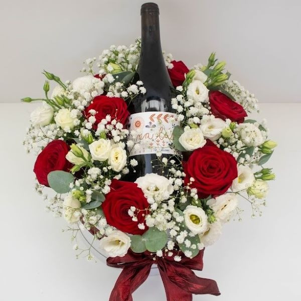 Kvetinový box s vínom Zeliska - bielo červený